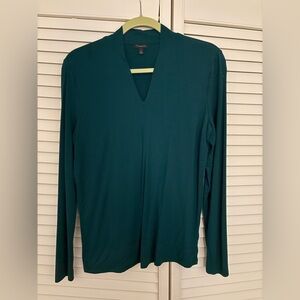 Talbots Green V-Neck Long Sleeve Top